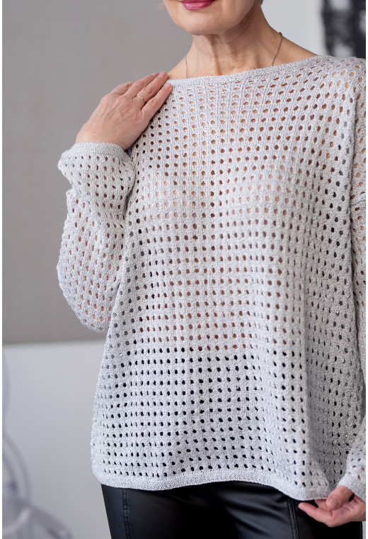 Сірий светр з люрексом — 787092. Maritel. Зображення 2 Сірий светр з люрексом — 787092. Maritel. Зображення 2