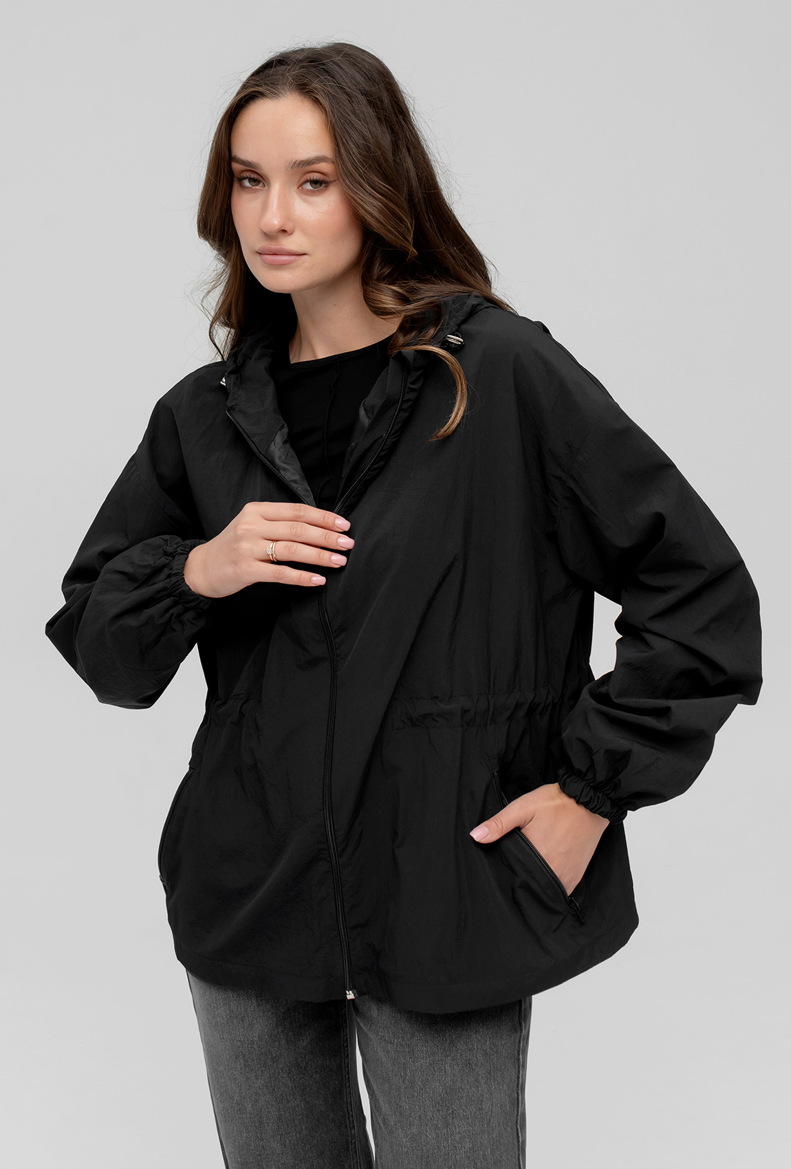 Черная куртка-ветровка —  562198. Maritel. Изображенние 4