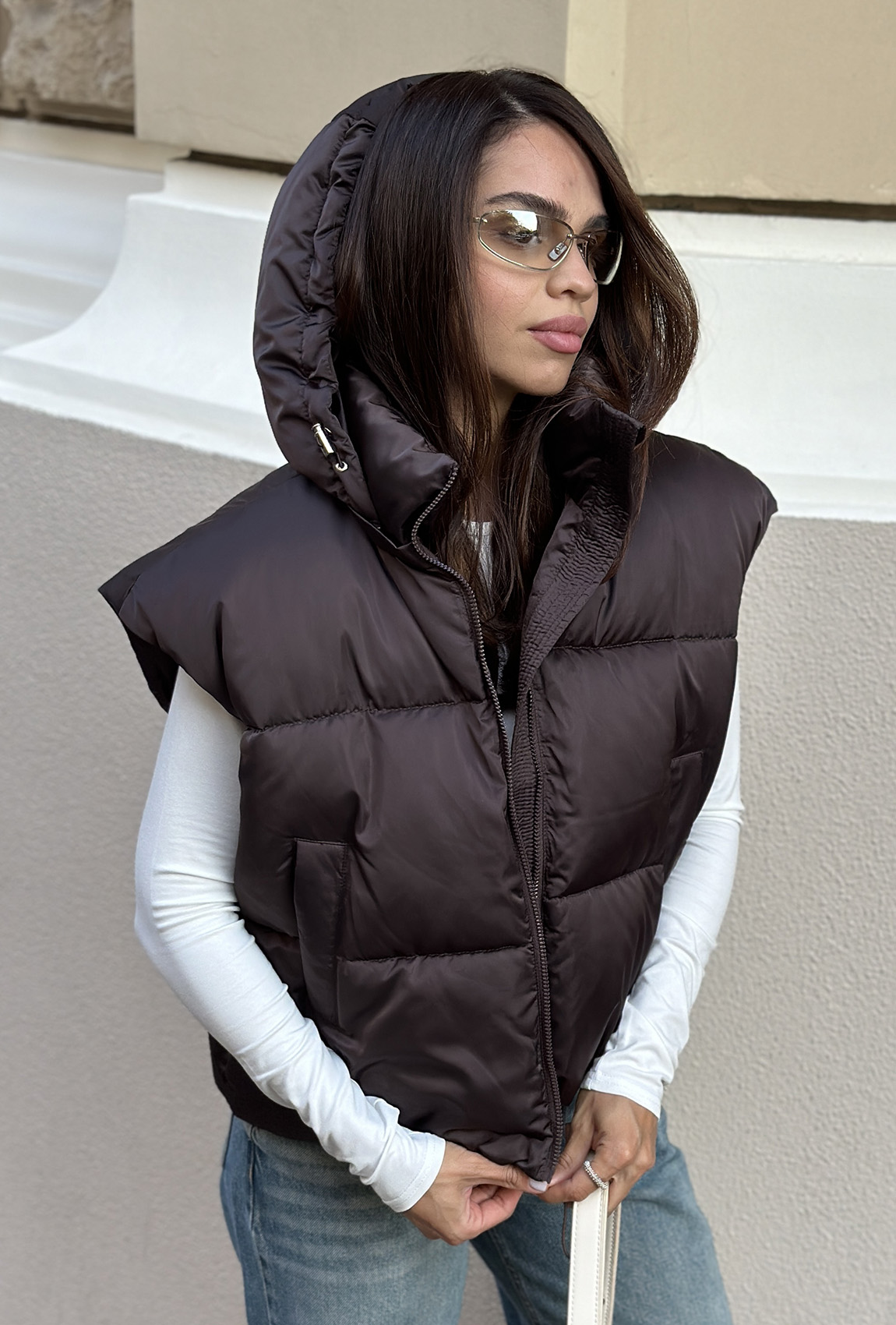 Шоколадный пуховик-трансформер —  265899. Maritel. Изображенние 1