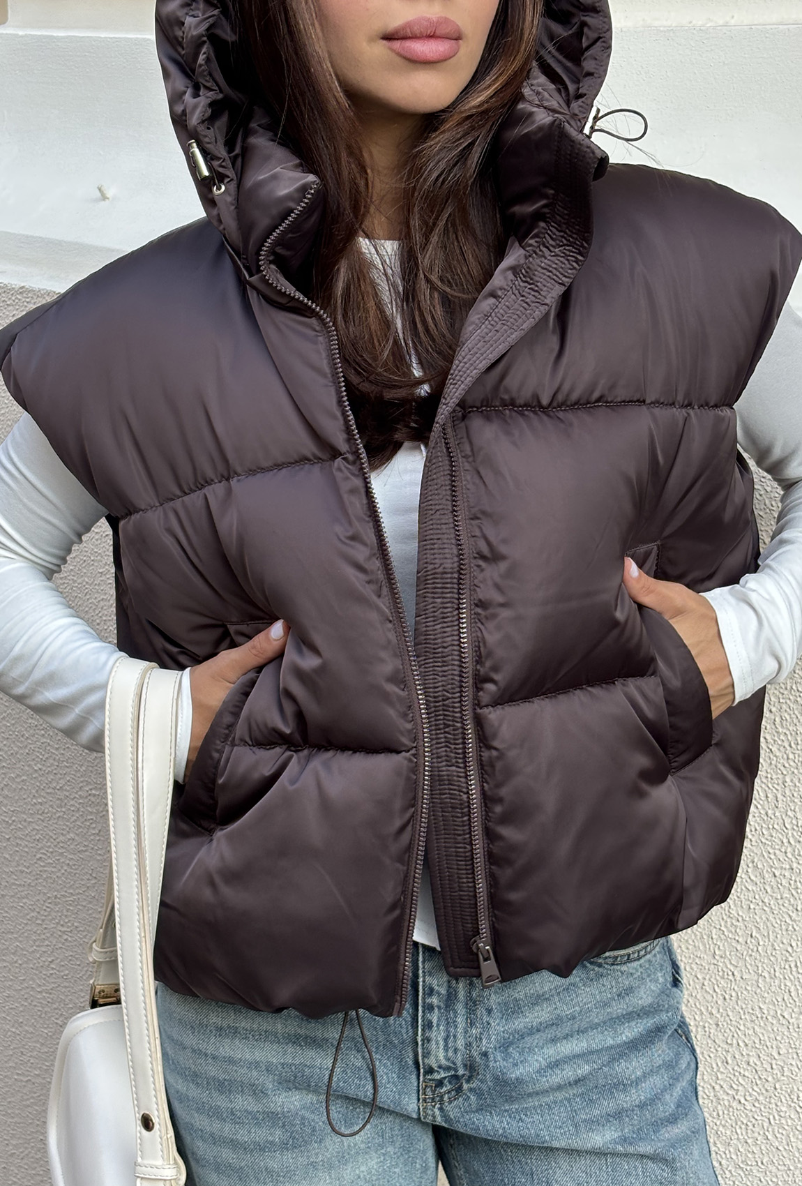 Шоколадный пуховик-трансформер —  265899. Maritel. Изображенние 3