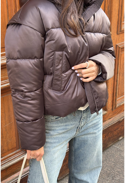 Шоколадный пуховик-трансформер. Maritel. Изображенние 4 Шоколадный пуховик-трансформер. Maritel. Изображенние 4