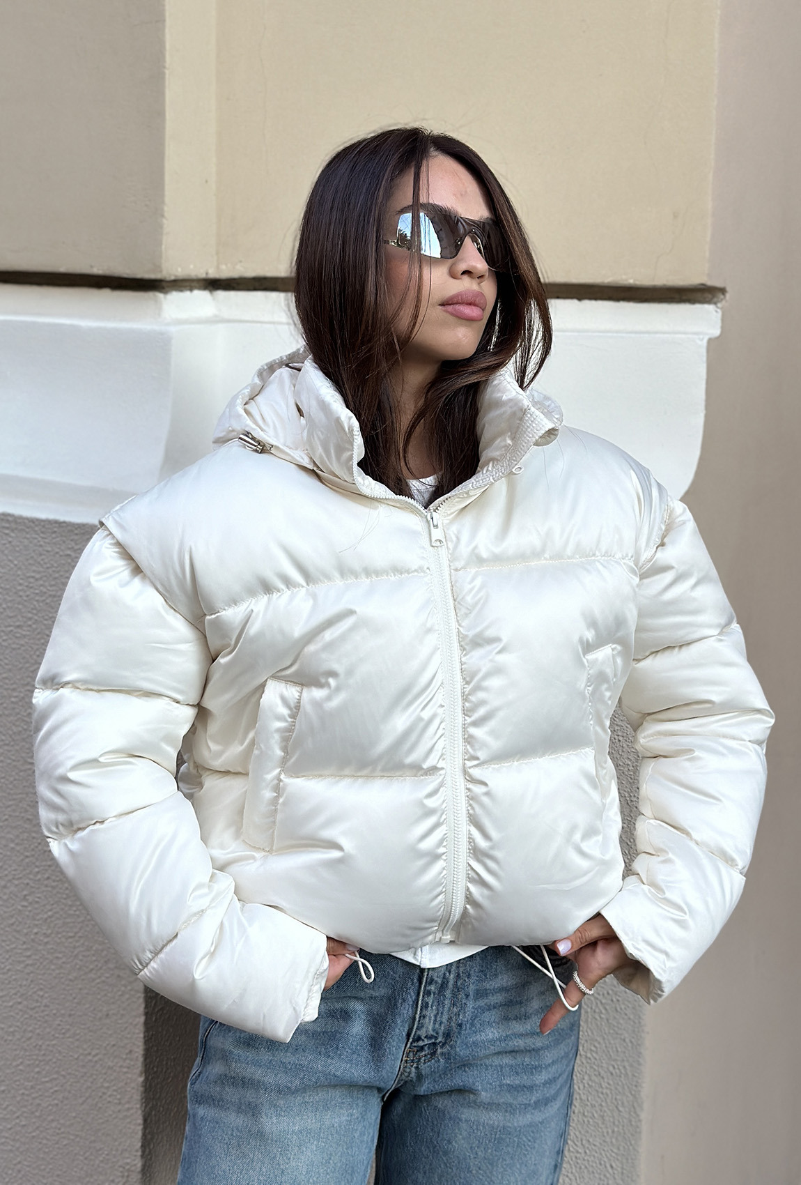 Молочный пуховик-трансформер —  687876. Maritel. Изображенние 4