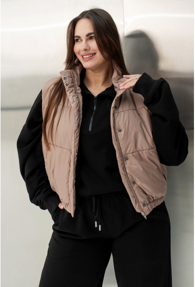 Укороченный жилет цвета капучино. Maritel. Изображенние 1