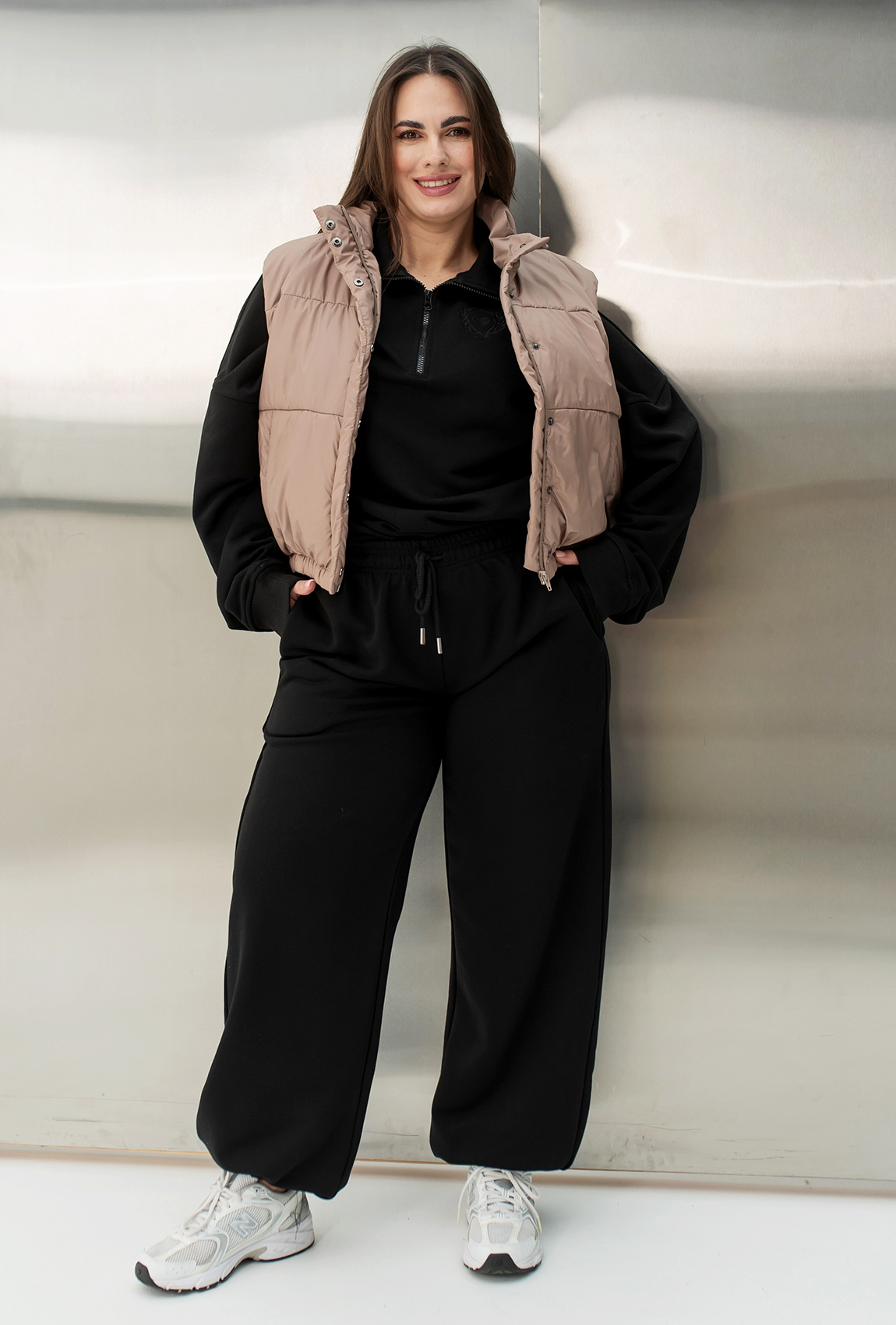 Укороченный жилет цвета капучино —  962929. Maritel. Изображенние 5