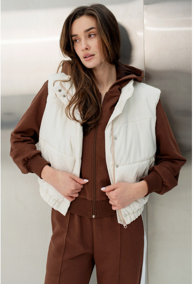 Молочний вкорочений жилет. Maritel. Зображення 7