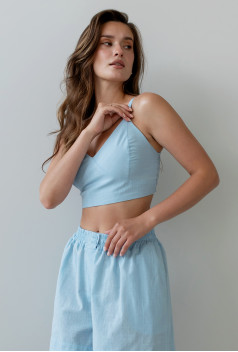 Голубой льняной топ. Maritel. Изображенние 1 Голубой льняной топ. Maritel. Изображенние 1