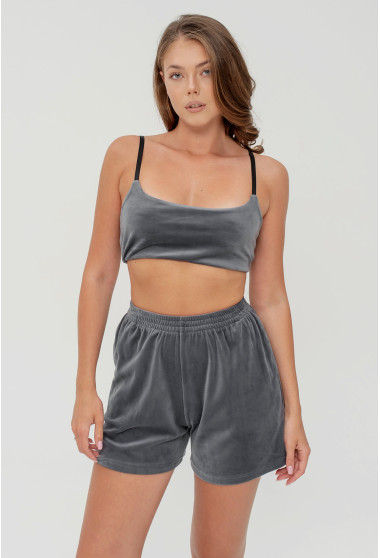 Сірий велюровий топ. Maritel. Зображення 1