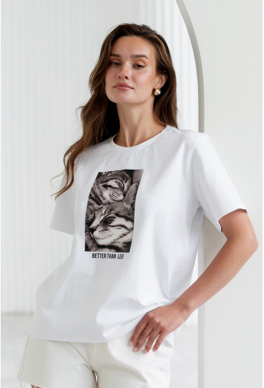 Молочная футболка Better than leo. Maritel. Изображенние 2