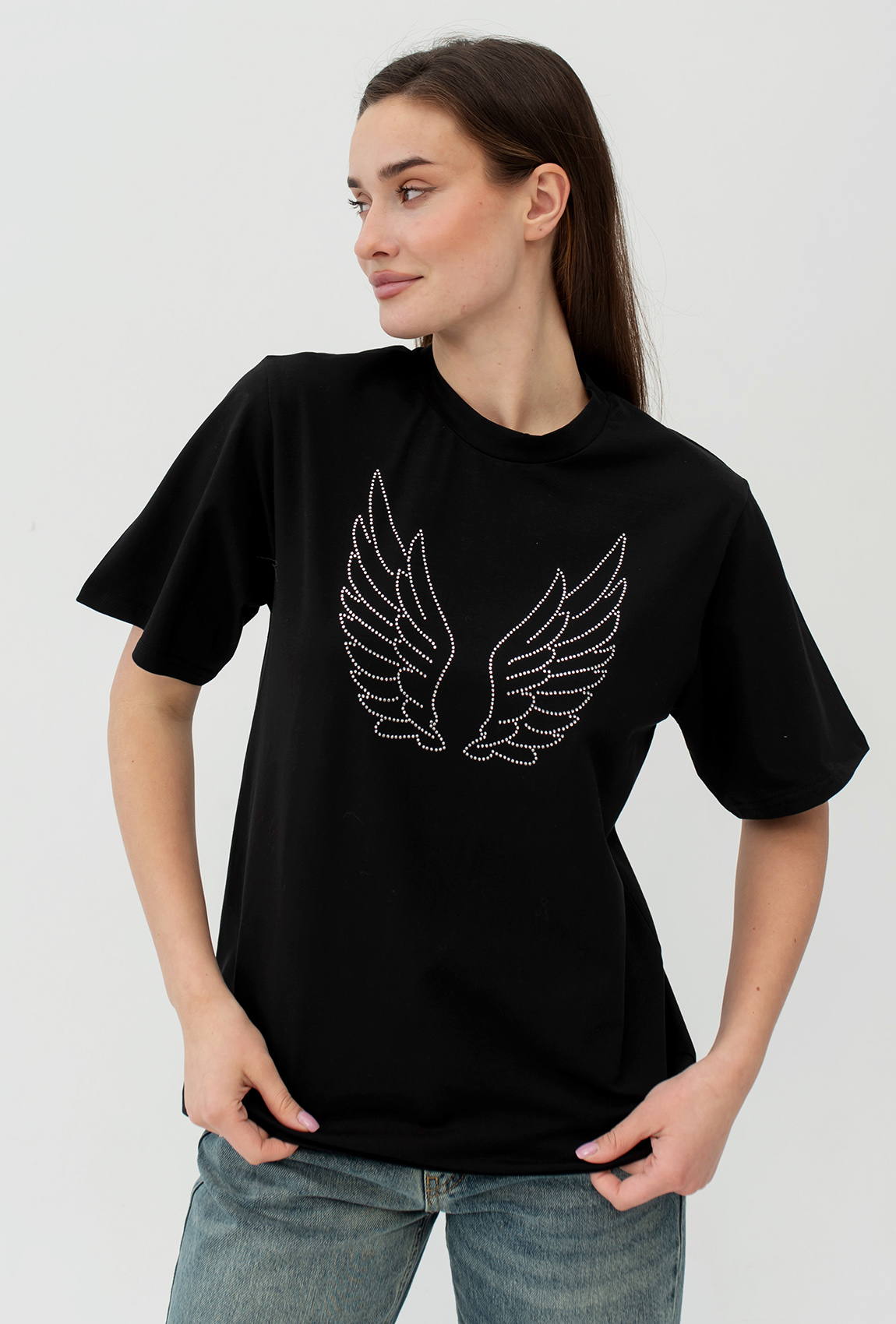 Черная футболка крылья —  336313. Maritel Черная футболка крылья —  336313. Maritel