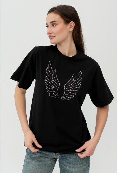 Черная футболка крылья. Maritel. Изображенние 10