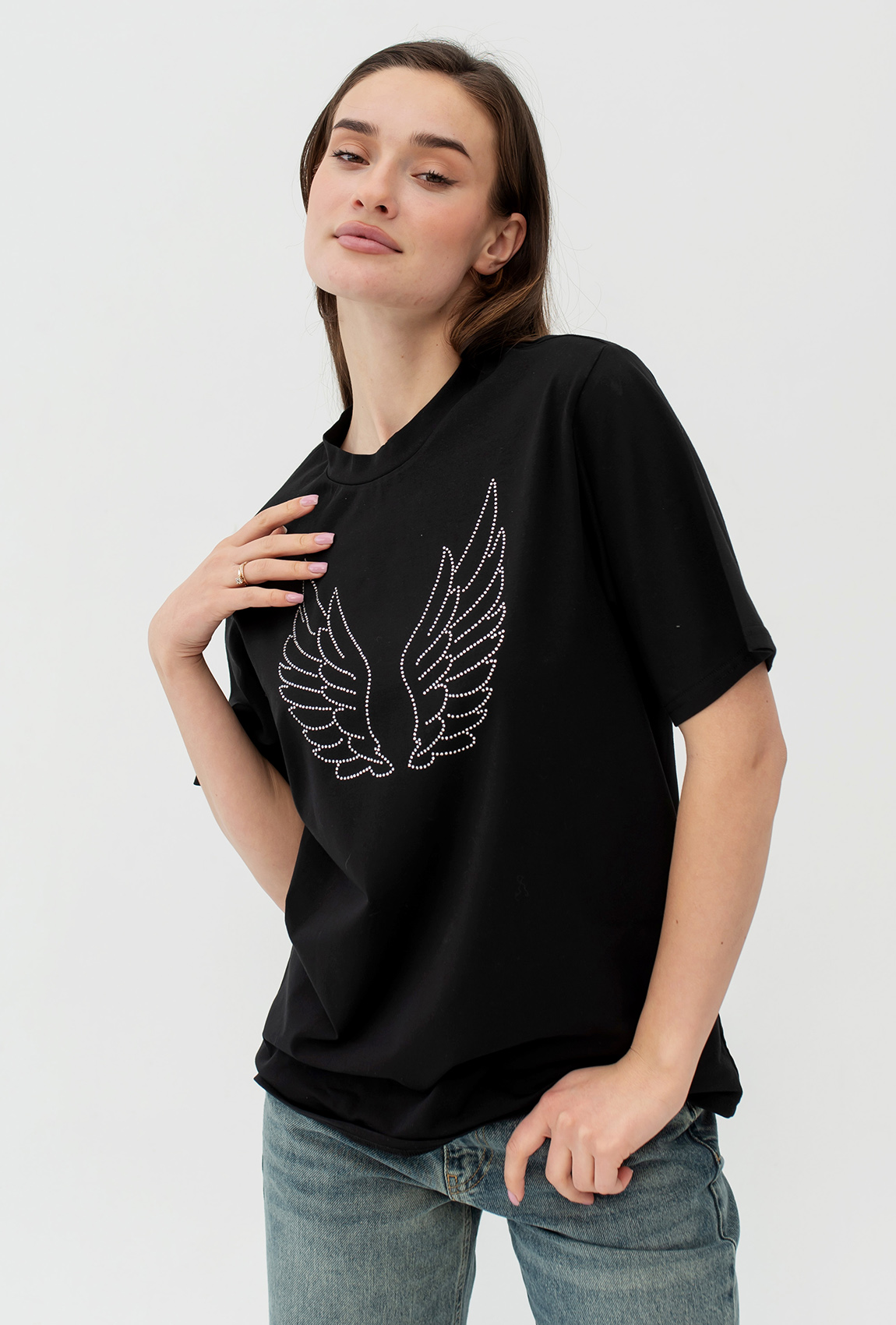 Черная футболка крылья —  336313. Maritel. Изображенние 2 Черная футболка крылья —  336313. Maritel. Изображенние 2