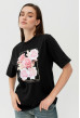 Чорна футболка квіти — 959624. Maritel. Зображення 2 Чорна футболка квіти — 959624. Maritel. Зображення 2