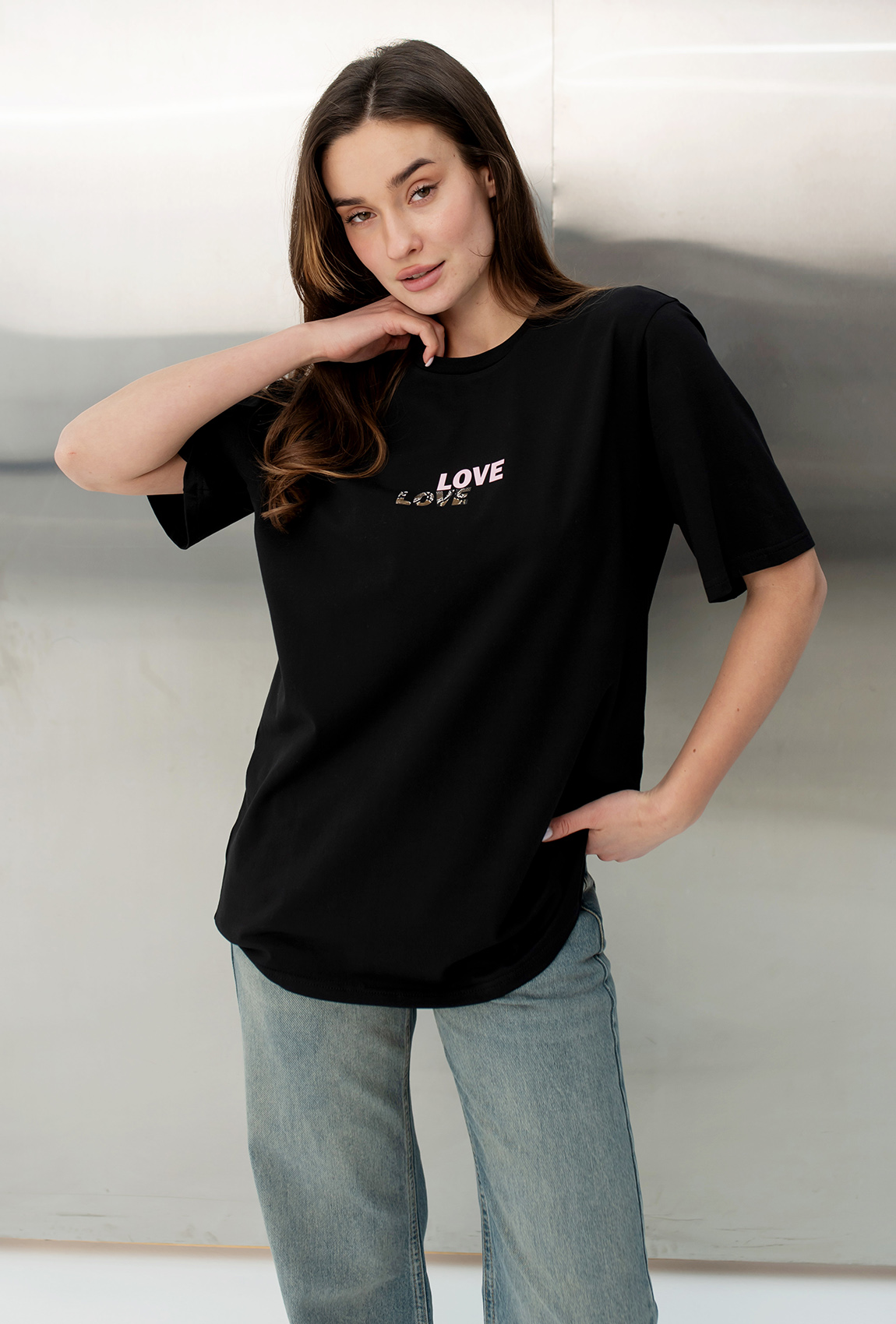 Черная футболка Love Love —  292401. Maritel. Изображенние 3