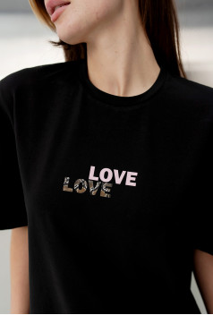 Чорна футболка Love Love. Maritel. Зображення 4 Чорна футболка Love Love. Maritel. Зображення 4