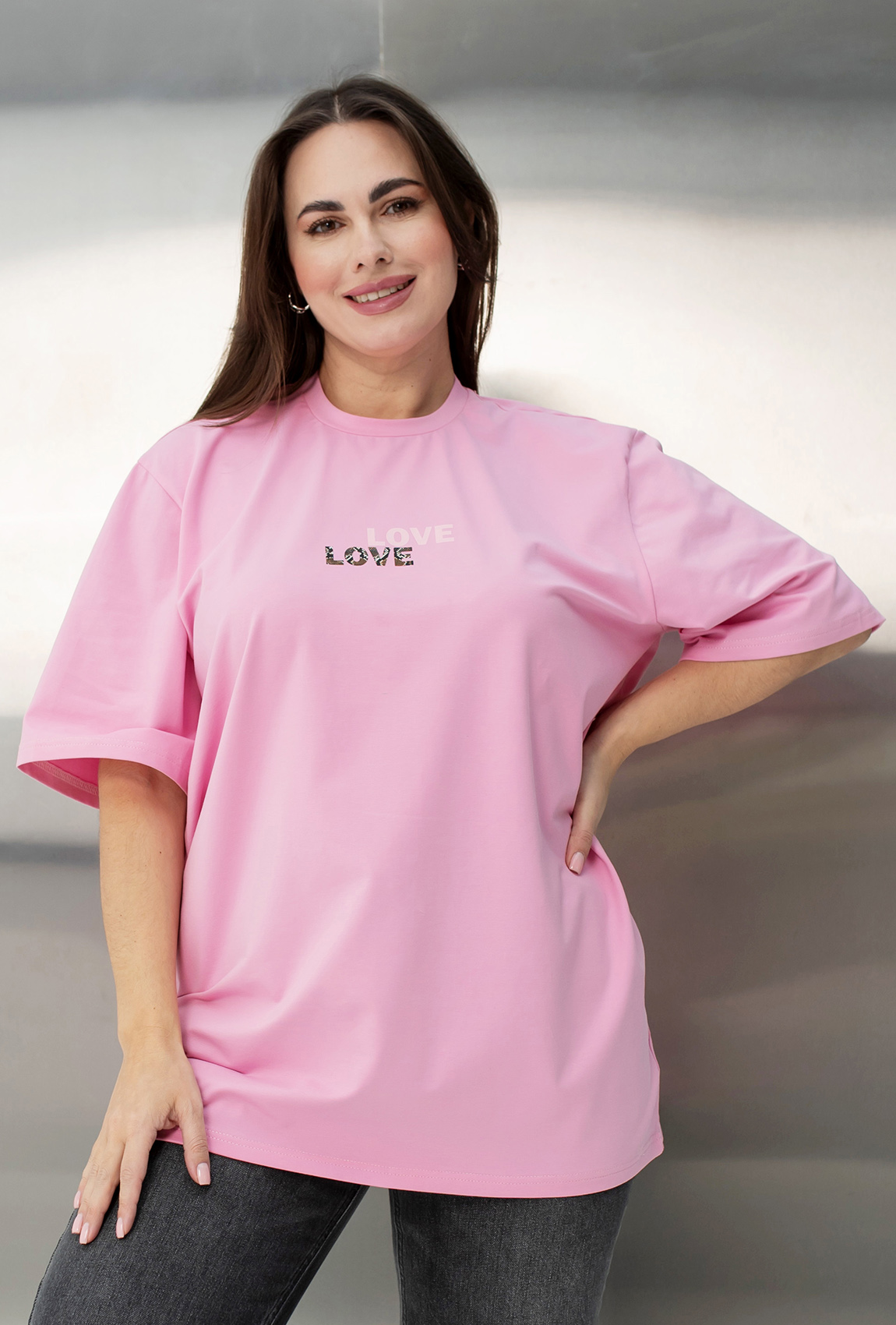 Розовая футболка Love Love —  275739. Maritel