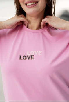 Рожева футболка Love Love. Maritel. Зображення 3 Рожева футболка Love Love. Maritel. Зображення 3
