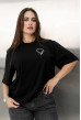Чорна футболка Love з серцем. Maritel. Зображення 3 Чорна футболка Love з серцем. Maritel. Зображення 3
