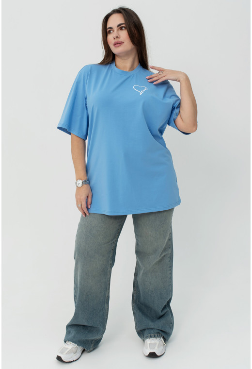 Блакитна футболка Love з серцем — 377099. Maritel. Зображення 4 Блакитна футболка Love з серцем — 377099. Maritel. Зображення 4