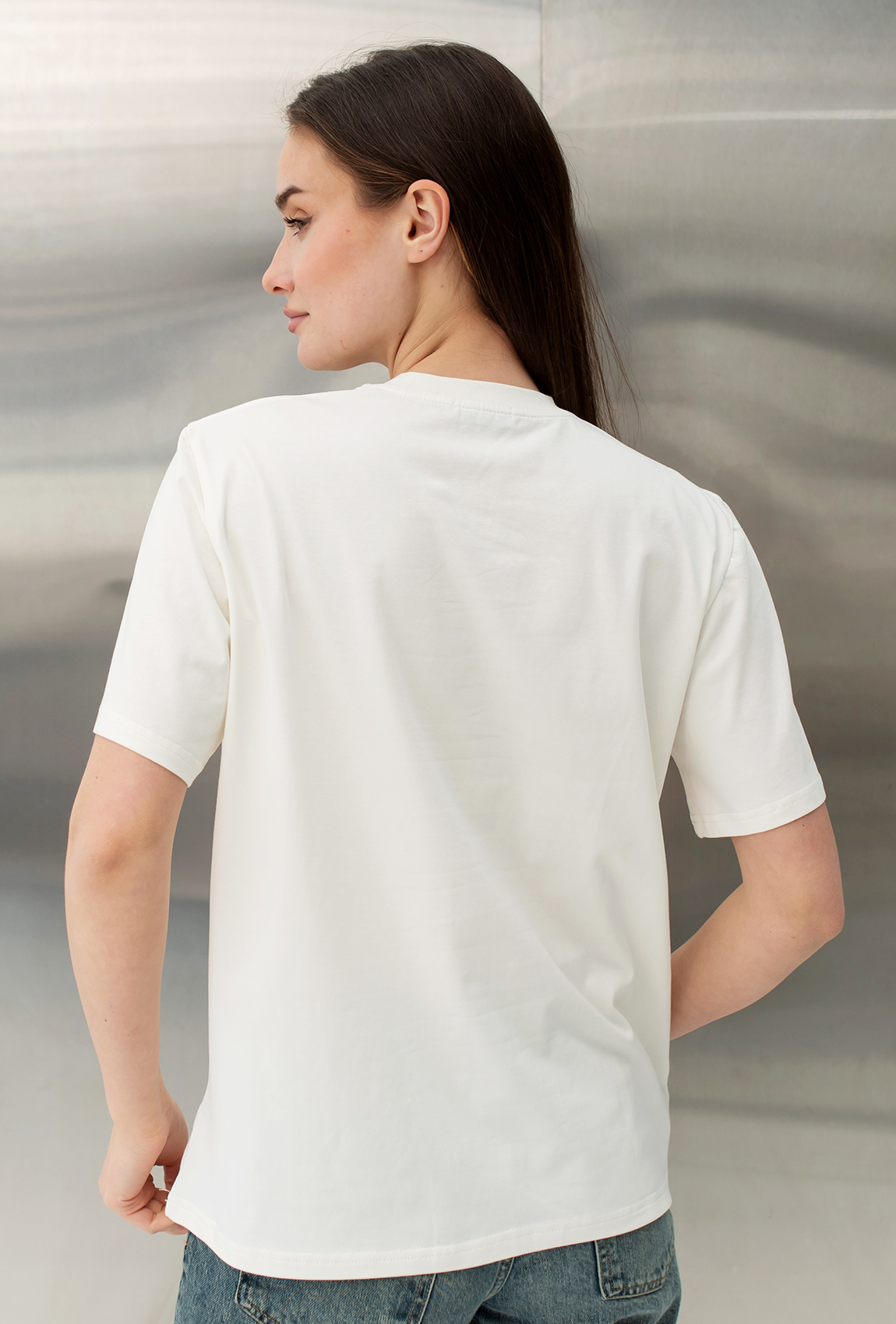 Молочная футболка Love с сердцем —  143147. Maritel. Изображенние 2 Молочная футболка Love с сердцем —  143147. Maritel. Изображенние 2