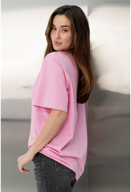 Рожева футболка Love з серцем — 824578. Maritel. Зображення 1 Рожева футболка Love з серцем — 824578. Maritel. Зображення 1