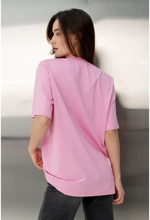 Рожева футболка Love з серцем — 824578. Maritel. Зображення 2 Рожева футболка Love з серцем — 824578. Maritel. Зображення 2