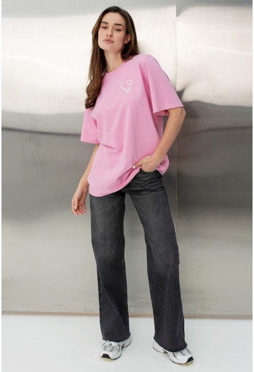 Рожева футболка Love з серцем — 824578. Maritel. Зображення 4 Рожева футболка Love з серцем — 824578. Maritel. Зображення 4