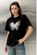 Черная футболка бабочка — 604044. Maritel Черная футболка бабочка — 604044. Maritel