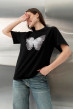 Черная футболка бабочка — 604044. Maritel. Изображенние 2 Черная футболка бабочка — 604044. Maritel. Изображенние 2