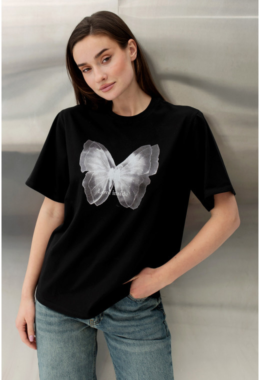 Черная футболка бабочка — 604044. Maritel. Изображенние 4 Черная футболка бабочка — 604044. Maritel. Изображенние 4