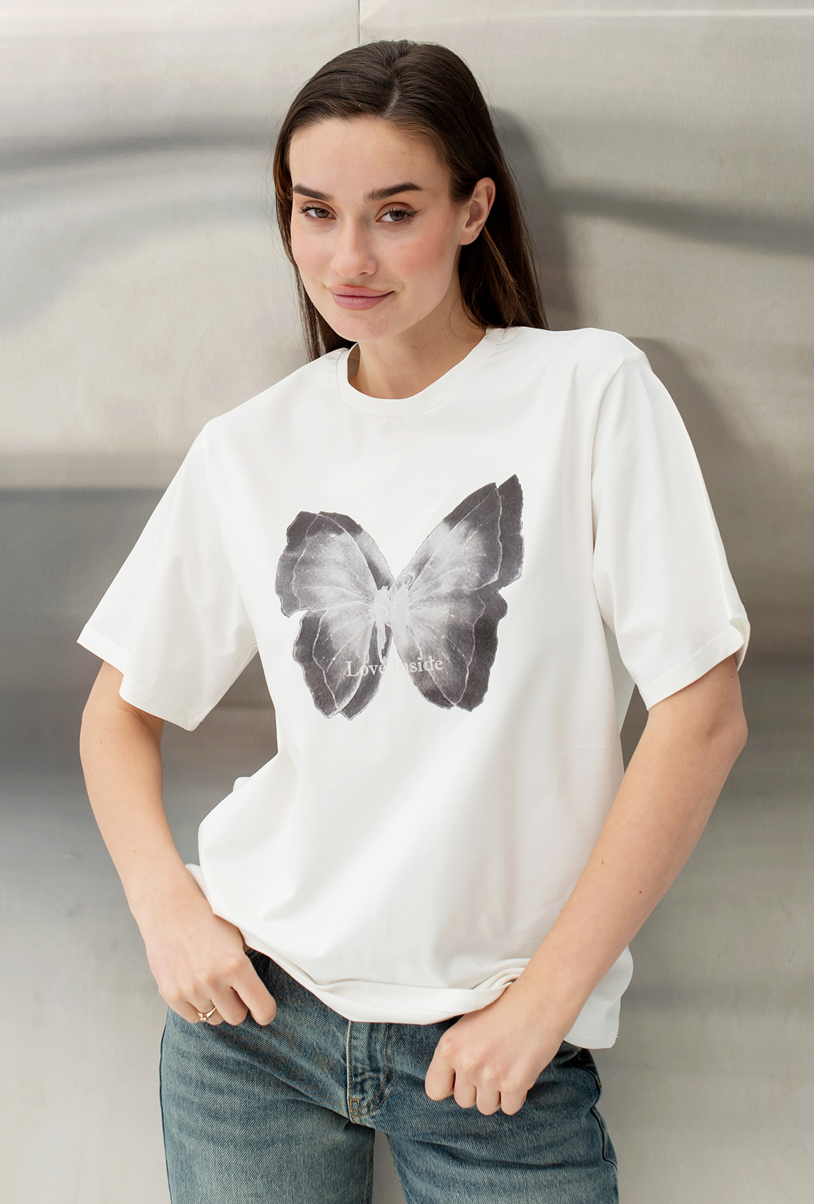 Молочная футболка бабочка — 639695. Maritel Молочная футболка бабочка — 639695. Maritel