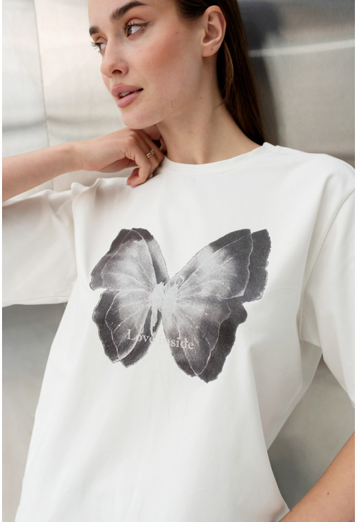Молочная футболка бабочка — 639695. Maritel. Изображенние 4 Молочная футболка бабочка — 639695. Maritel. Изображенние 4