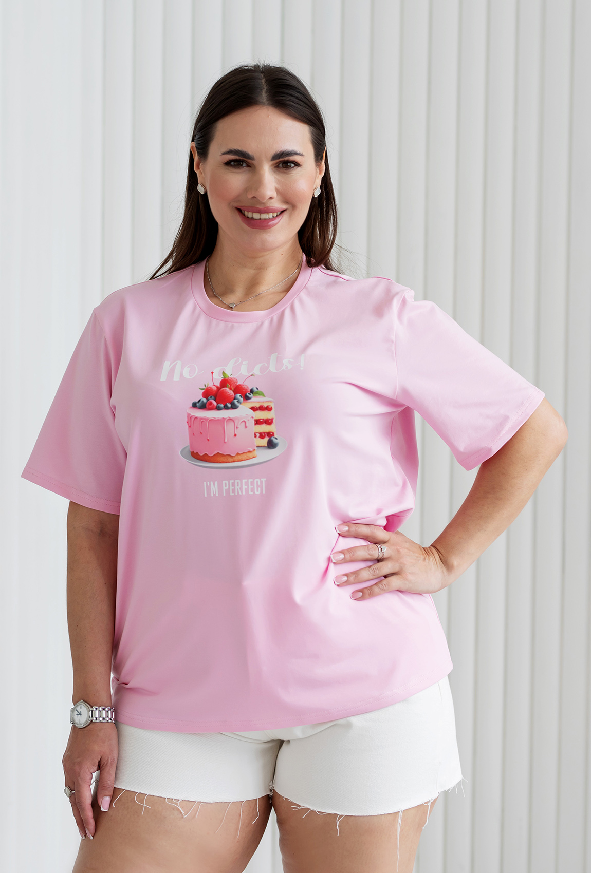 Розовая футболка No diets —  569590. Maritel. Изображенние 1