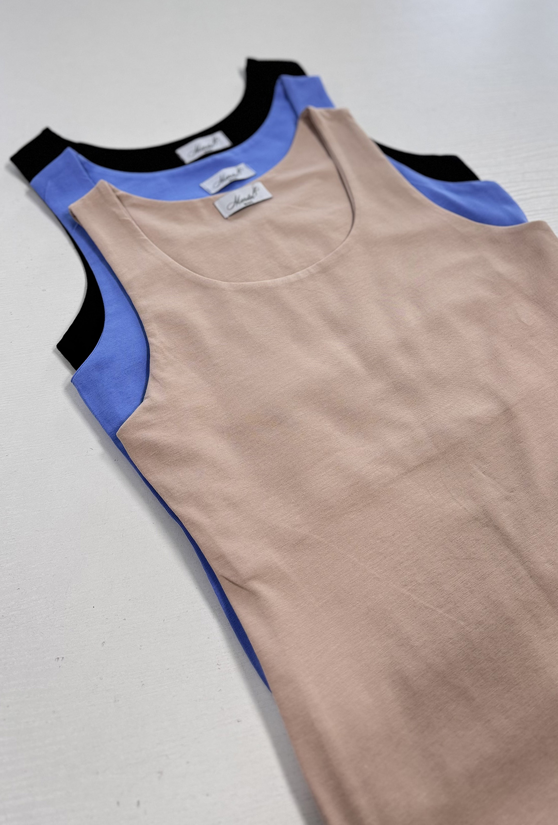 Голубая базовая майка кулир — 819620. Maritel Голубая базовая майка кулир — 819620. Maritel