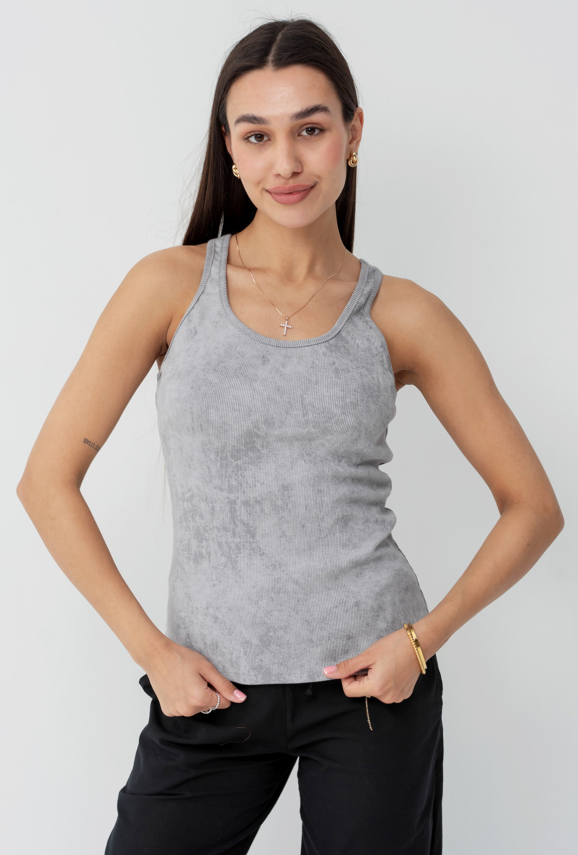 Графитовая майка борцовка —  326583. Maritel