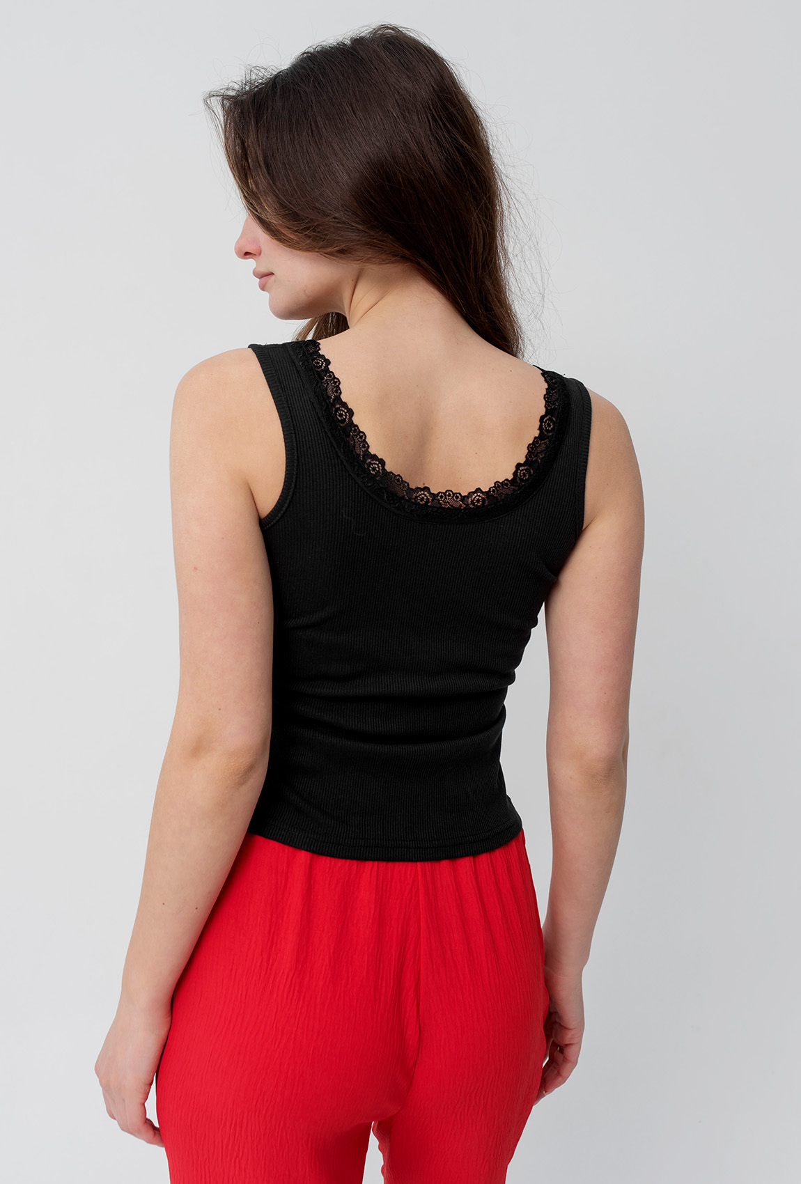 Чорна майка з кружевом —  141654. Maritel. Зображення 4