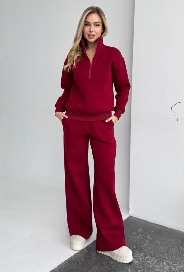 Бордовий костюм футер зі стійкою. Maritel. Зображення 1