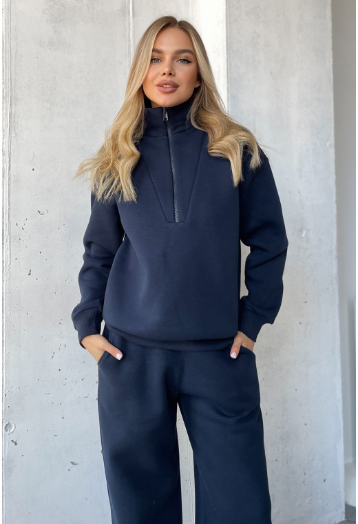 Синий костюм футер со стойкой — 647494. Maritel. Изображенние 3 Синий костюм футер со стойкой — 647494. Maritel. Изображенние 3