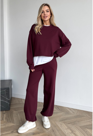 Вишневий костюм петля із затяжками. Maritel. Зображення 1