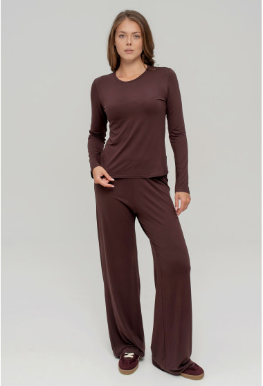 Шоколадний віскозний костюм. Maritel. Зображення 4