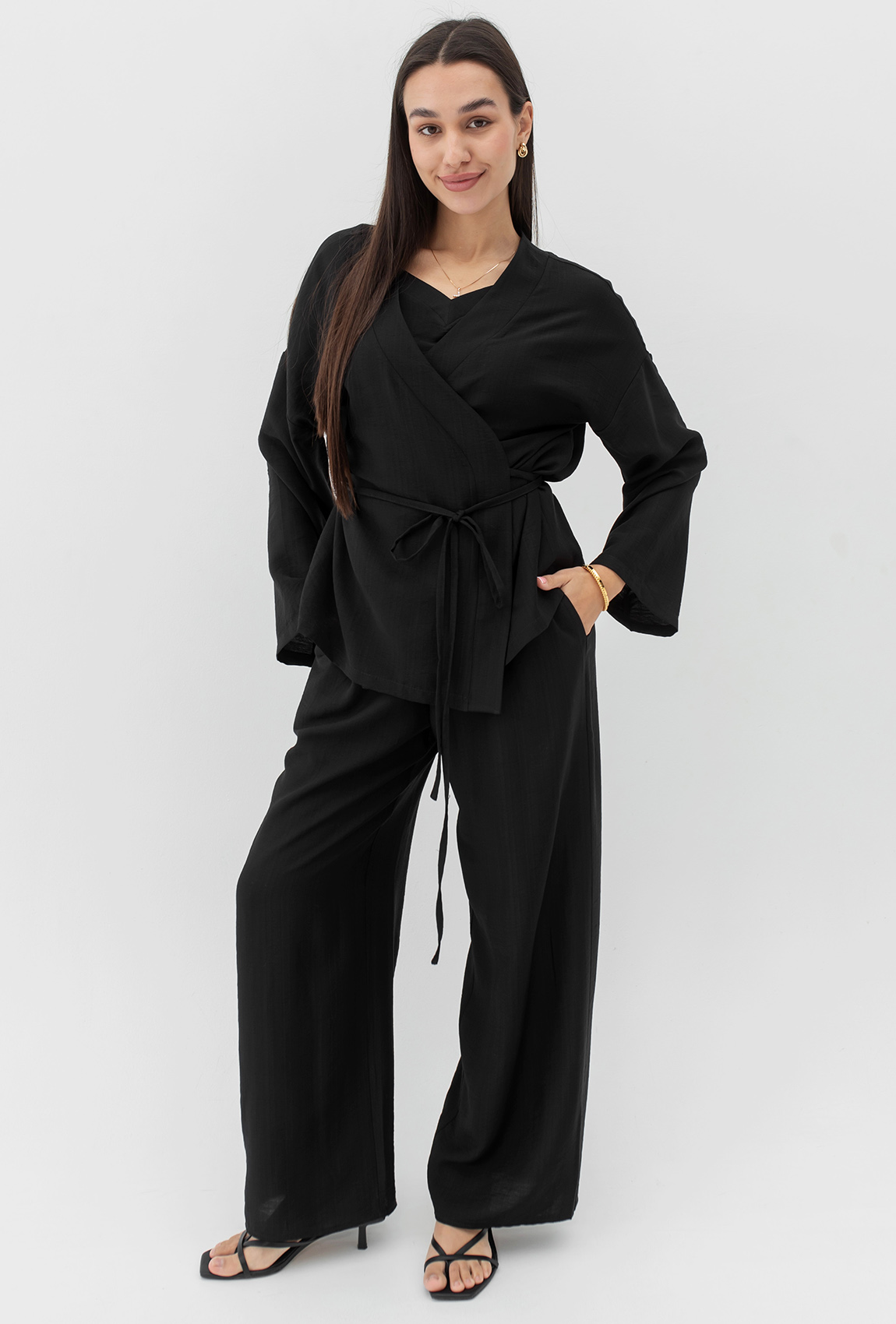 Черный костюм кимоно тройка —  580120. Maritel