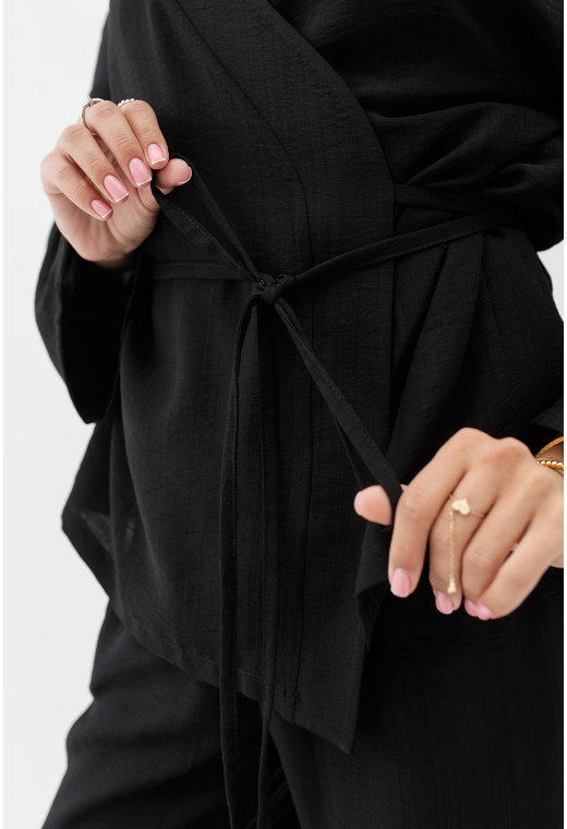 Черный костюм кимоно тройка — 580120. Maritel. Изображенние 4 Черный костюм кимоно тройка — 580120. Maritel. Изображенние 4