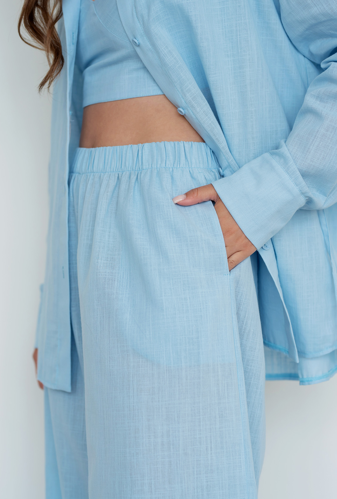 Блакитний лляний костюм  —  812851. Maritel. Зображення 6