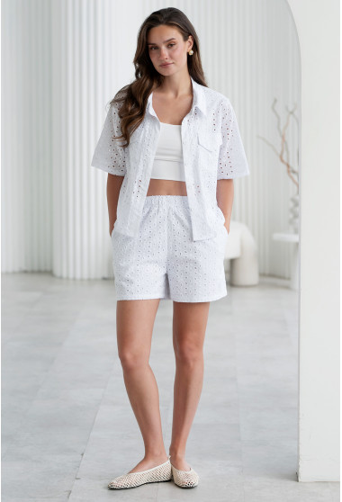 Молочный костюм прошва с шортами. Maritel. Изображенние 2