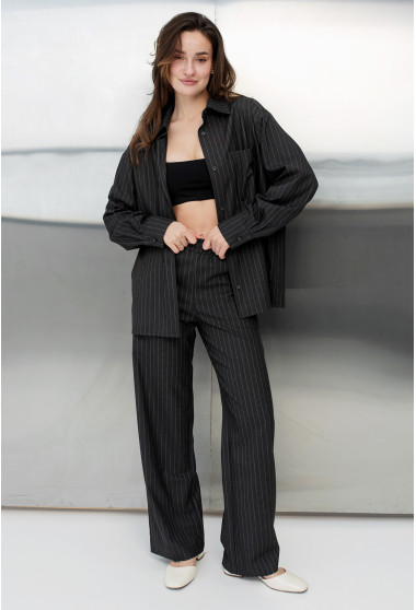 Графітовий костюм в смужку. Maritel. Зображення 12