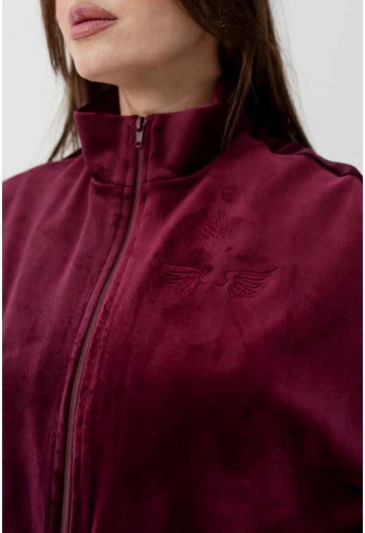 Бордовый велюровый костюм — 622436. Maritel. Изображенние 4 Бордовый велюровый костюм — 622436. Maritel. Изображенние 4