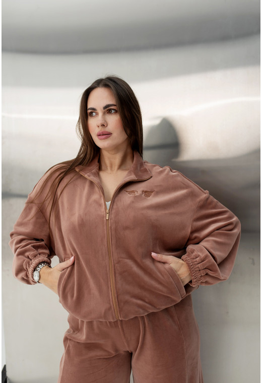 Шоколадный велюровый костюм — 384689. Maritel. Изображенние 3 Шоколадный велюровый костюм — 384689. Maritel. Изображенние 3