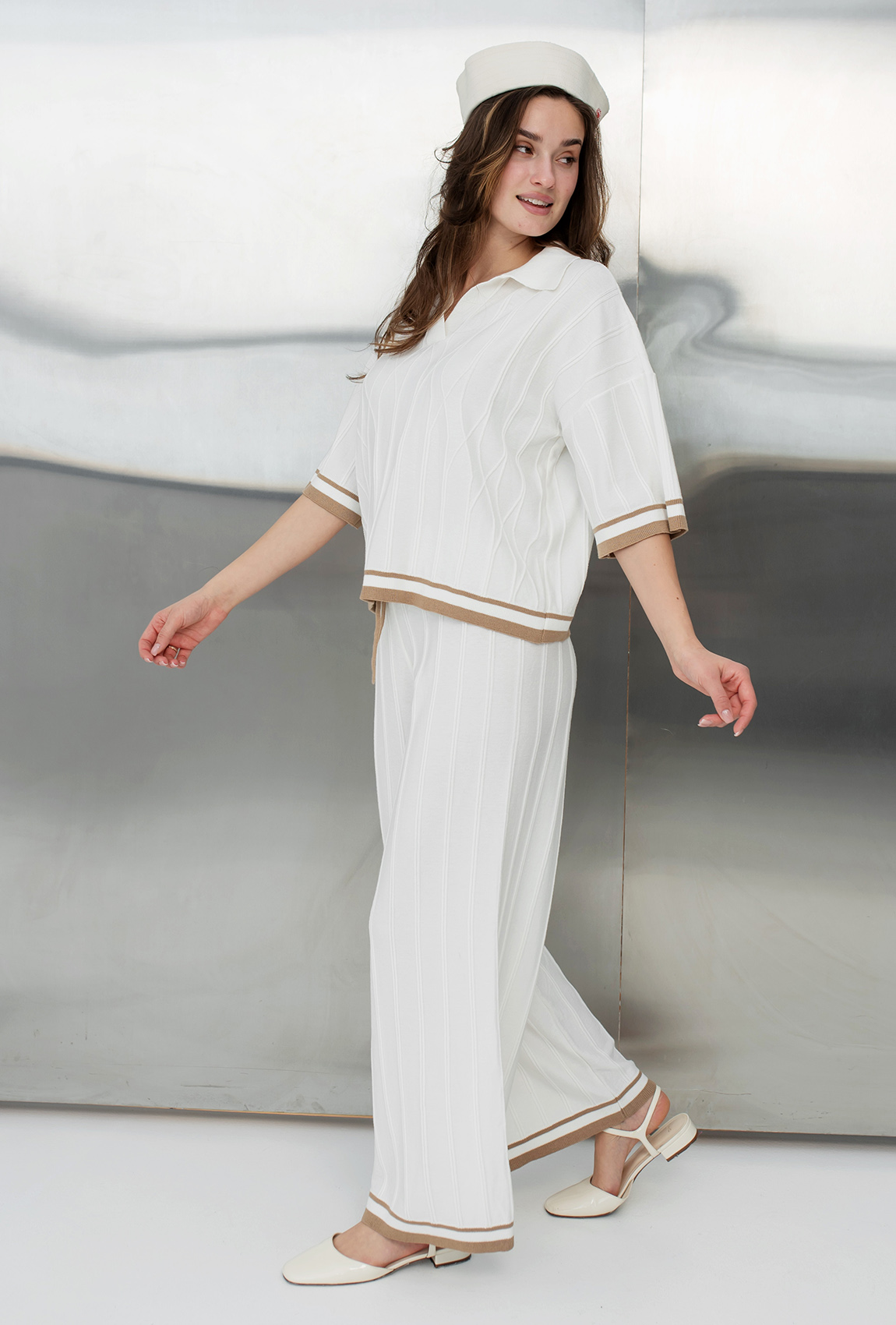 Молочний в'язаний костюм —  856306. Maritel. Зображення 1