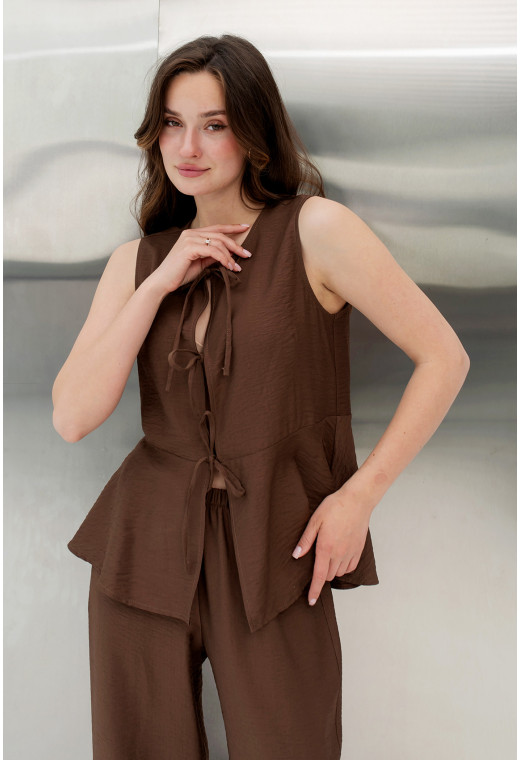 Шоколадний костюм з баскою — 661099. Maritel. Зображення 3 Шоколадний костюм з баскою — 661099. Maritel. Зображення 3