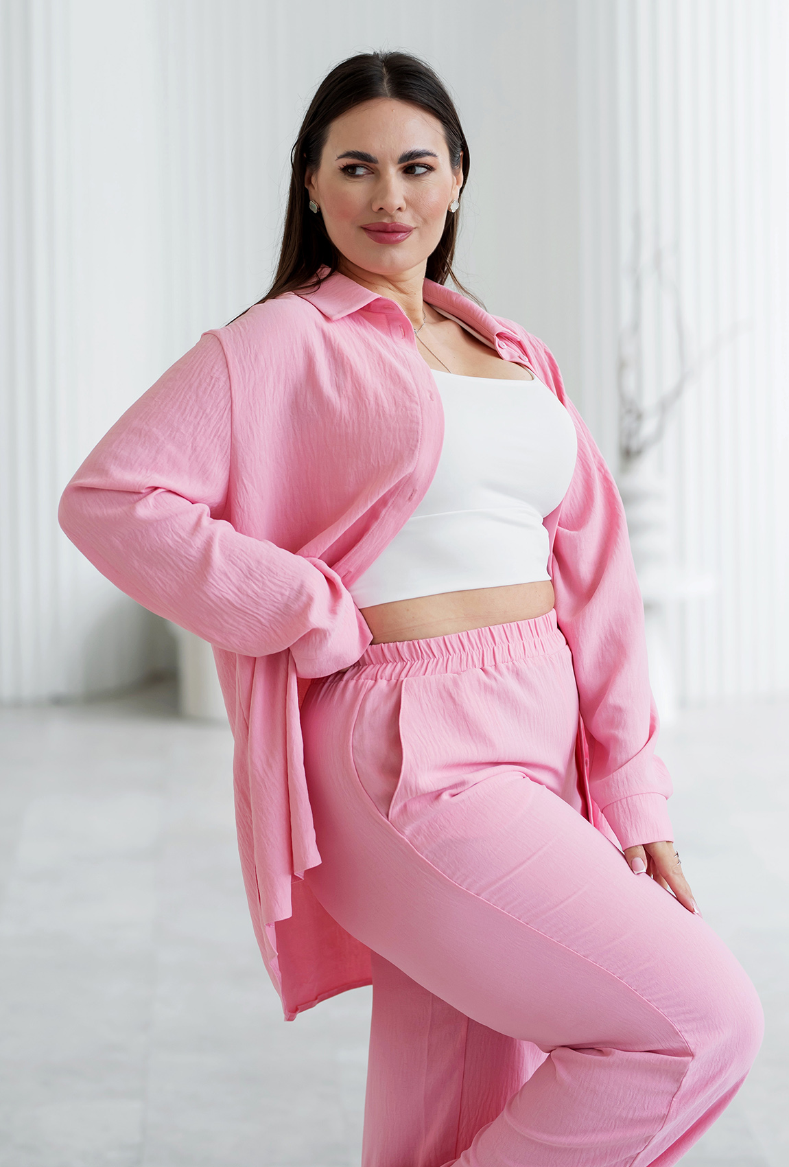 Світло-рожевий костюм жатка —  538549. Maritel. Зображення 3