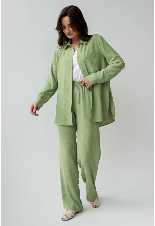 Оливковый костюм жатка — 963048. Maritel. Изображенние 3 Оливковый костюм жатка — 963048. Maritel. Изображенние 3